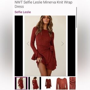 Selfie Leslie Minerva Knit Wrap Dress Small NWT